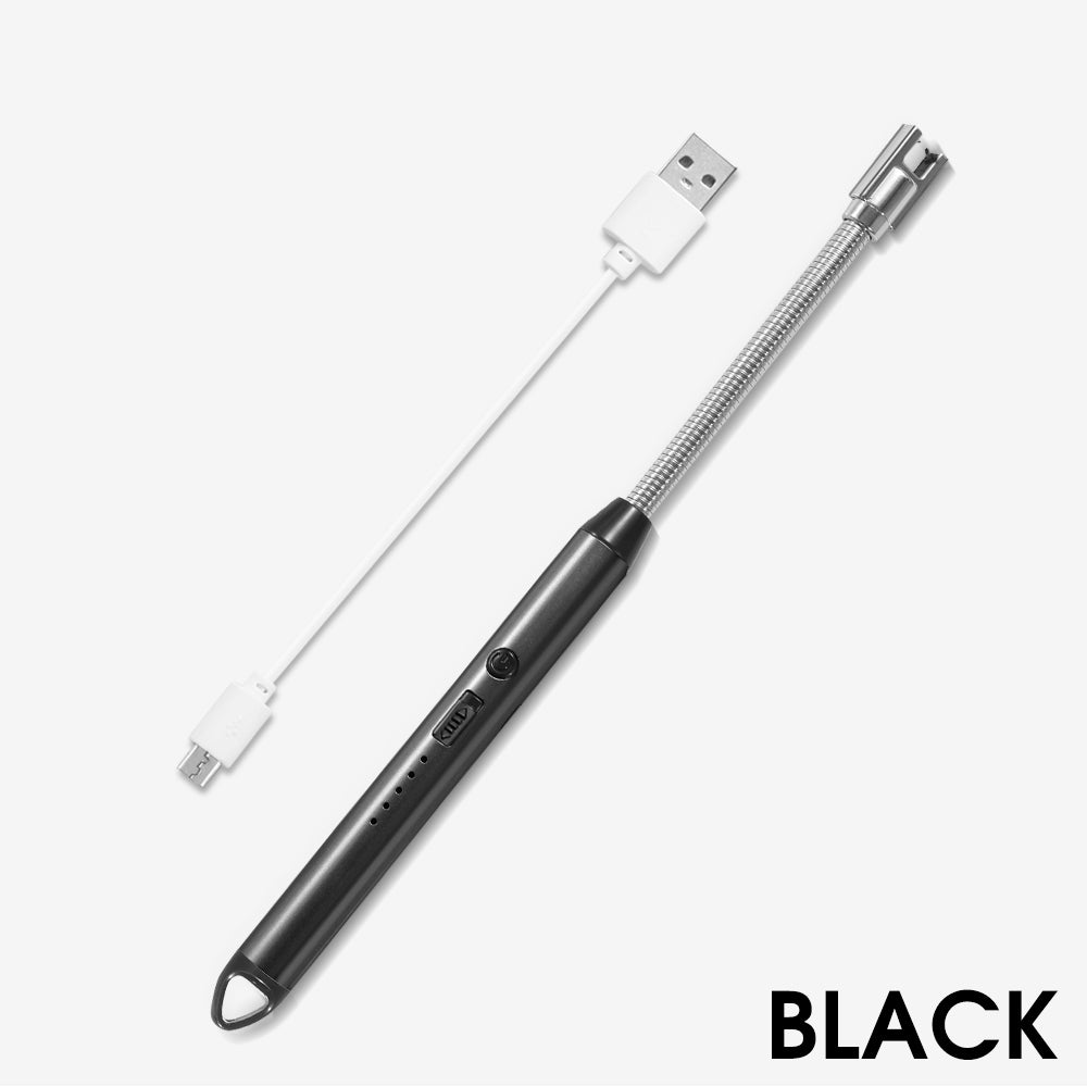 Flameless Bendy Rechargeable Windproof USB Electric ARC Lighter Candle BBQ Black - Eastlakes Electronics