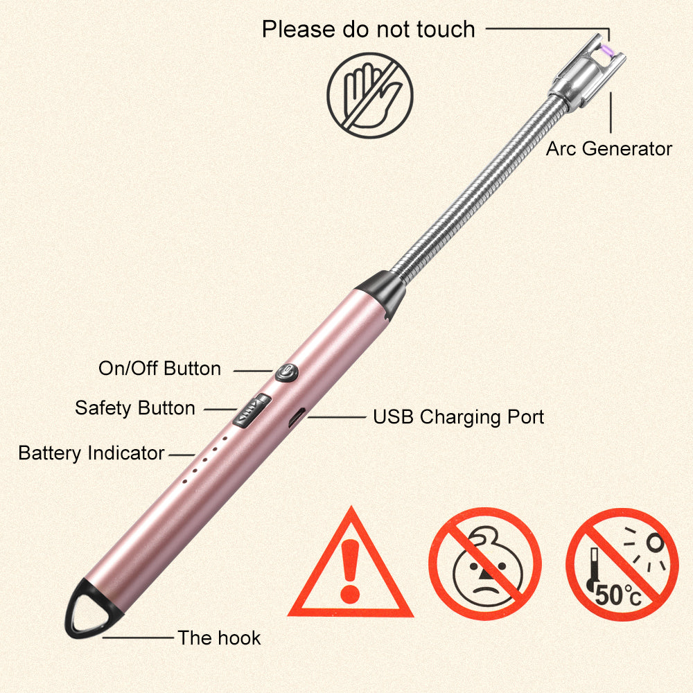Flameless Bendy Rechargeable Windproof USB Electric ARC Lighter Candle BBQ - Eastlakes Electronics