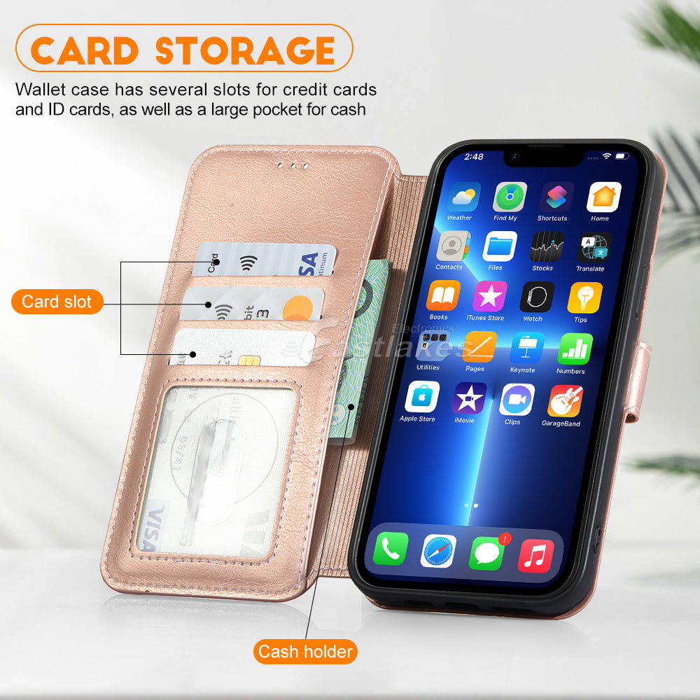 Leather Flip Wallet Case Case For Apple iPhone13 12 Mini Pro Max - Eastlakes Electronics