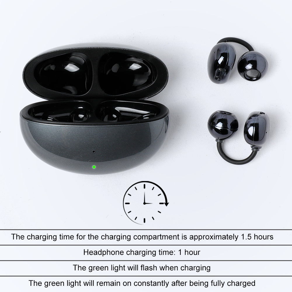 Wireless Earbuds Bluetooth 6.0 Earphone Open-Ear Clip-On Headphone Spatial Audio