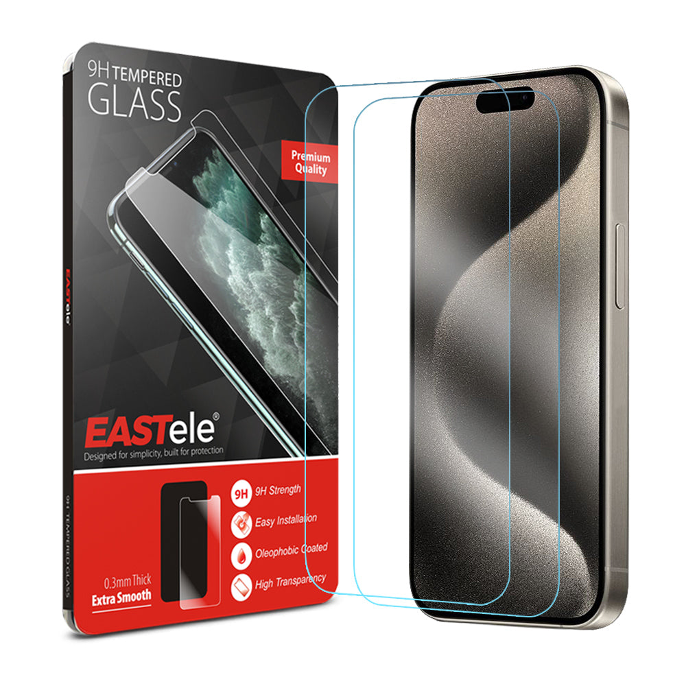 [2 Pack] Eastele iPhone Tempered Glass Screen Protector - Eastlakes Electronics