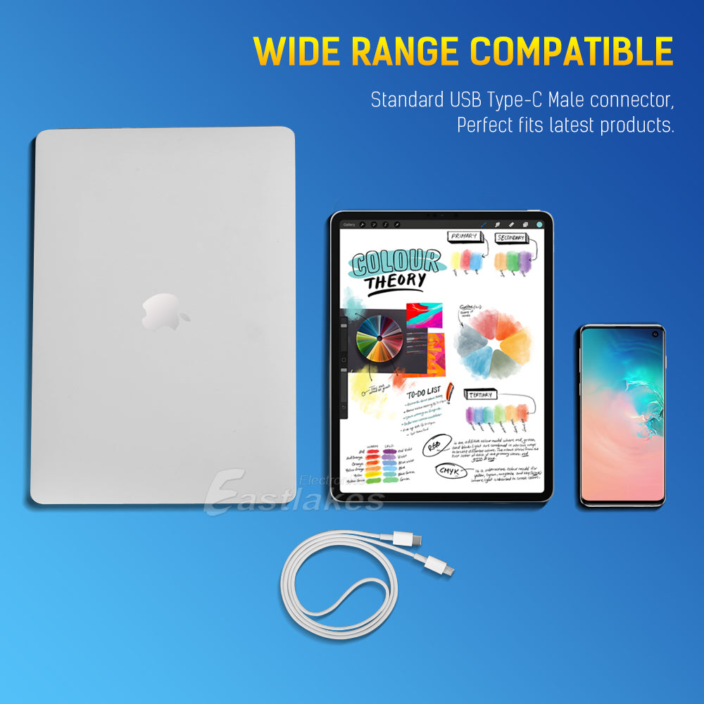 1M USB C to USB C Fast Charging Data Cable - Eastlakes Electronics