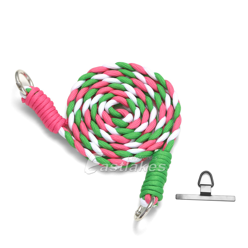 Braided Mobile Phone Lanyard Adjustable Neck Wrist Strap with Card Patch - Eastlakes Electronics