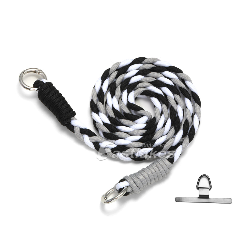 Braided Mobile Phone Lanyard Adjustable Neck Wrist Strap with Card Patch - Eastlakes Electronics