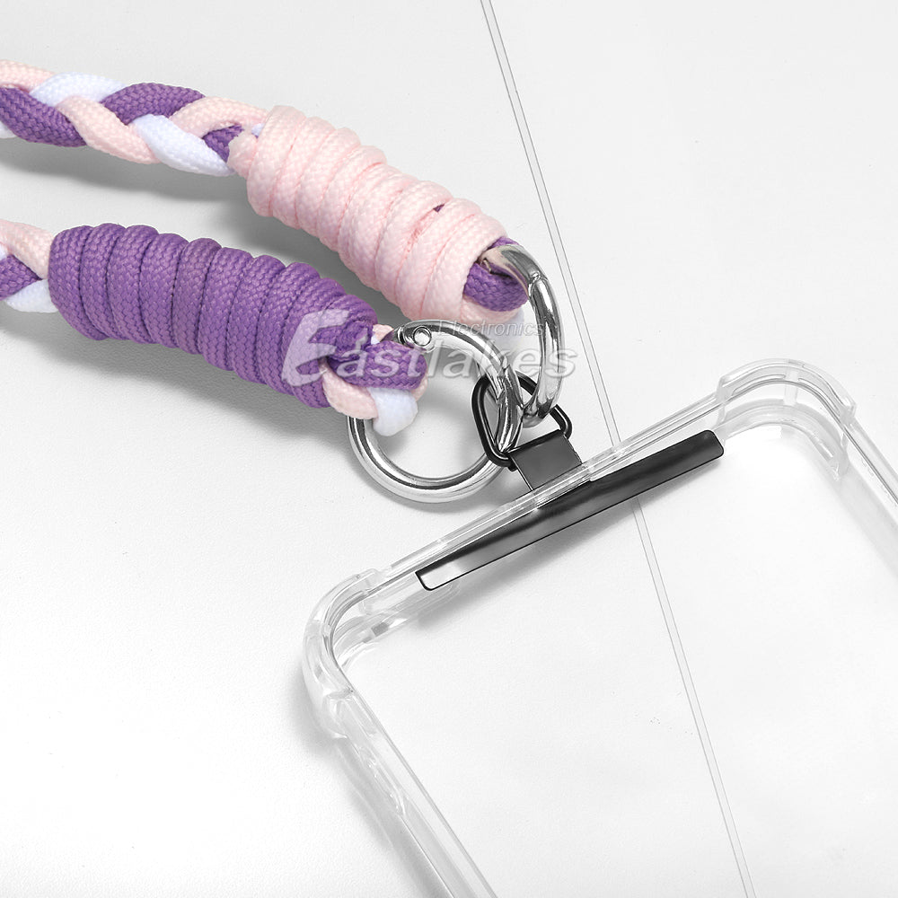 Braided Mobile Phone Lanyard Adjustable Neck Wrist Strap with Card Patch - Eastlakes Electronics