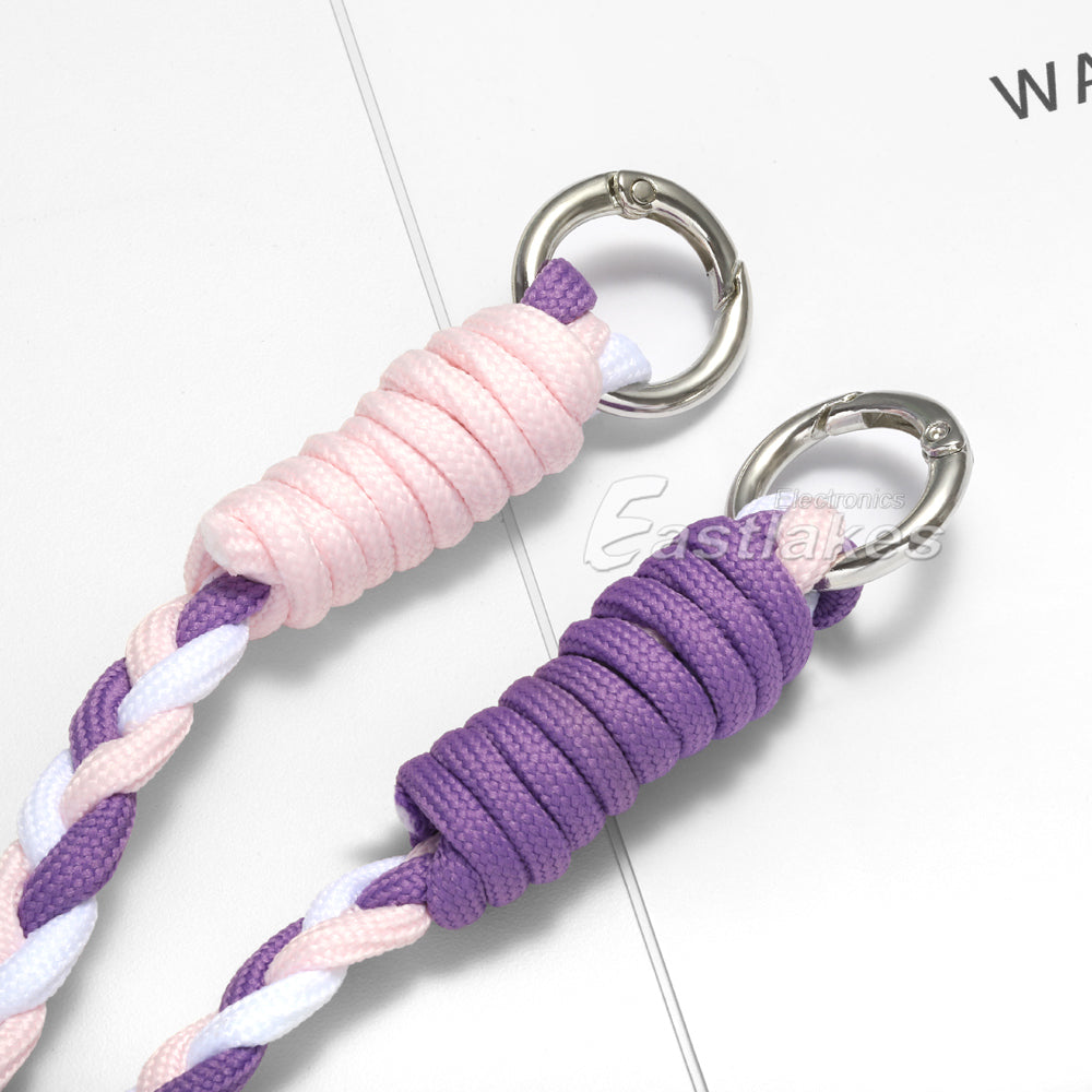 Braided Mobile Phone Lanyard Adjustable Neck Wrist Strap with Card Patch - Eastlakes Electronics