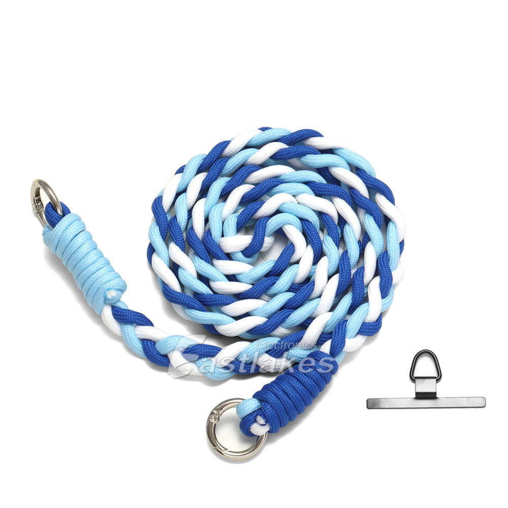 Braided Mobile Phone Lanyard Adjustable Neck Wrist Strap with Card Patch - Eastlakes Electronics