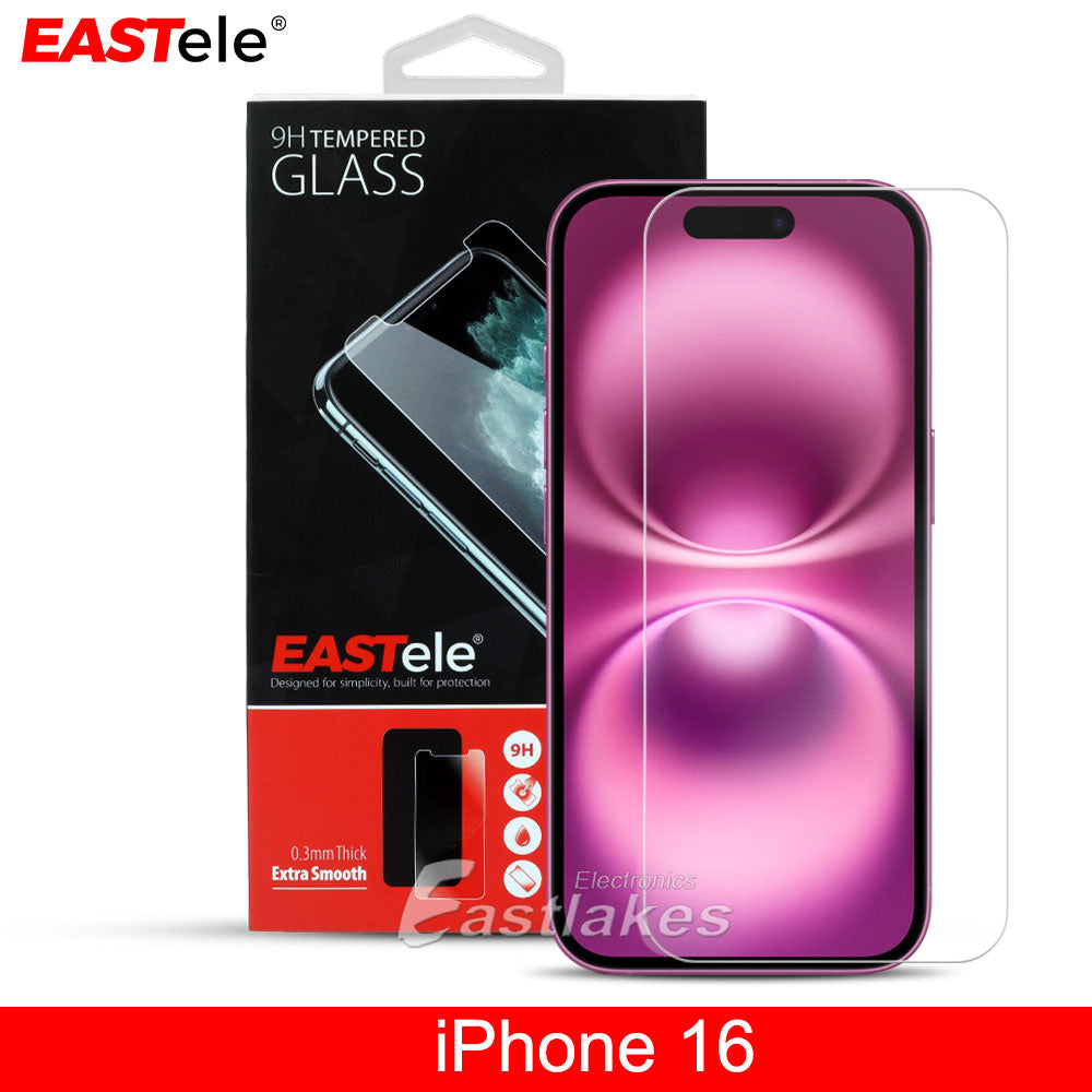 [2 Pack] EASTele Apple iPhone Tempered Glass Screen Protector Premium Label