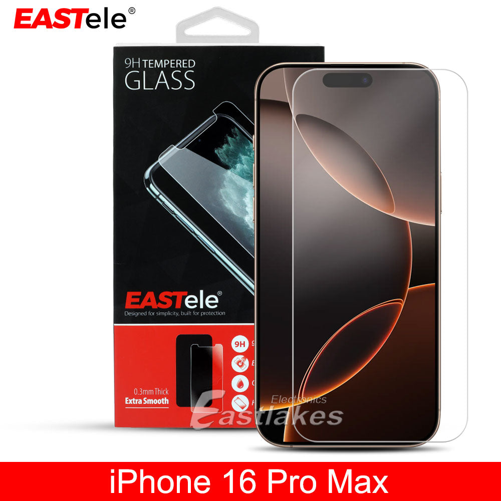 [2 Pack] EASTele Apple iPhone Tempered Glass Screen Protector Premium Label