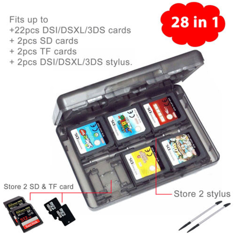 28-in-1 Game Card Case Cartridge Storage Nintendo 2DS 3DS DSL DSi NDXL - Eastlakes Electronics