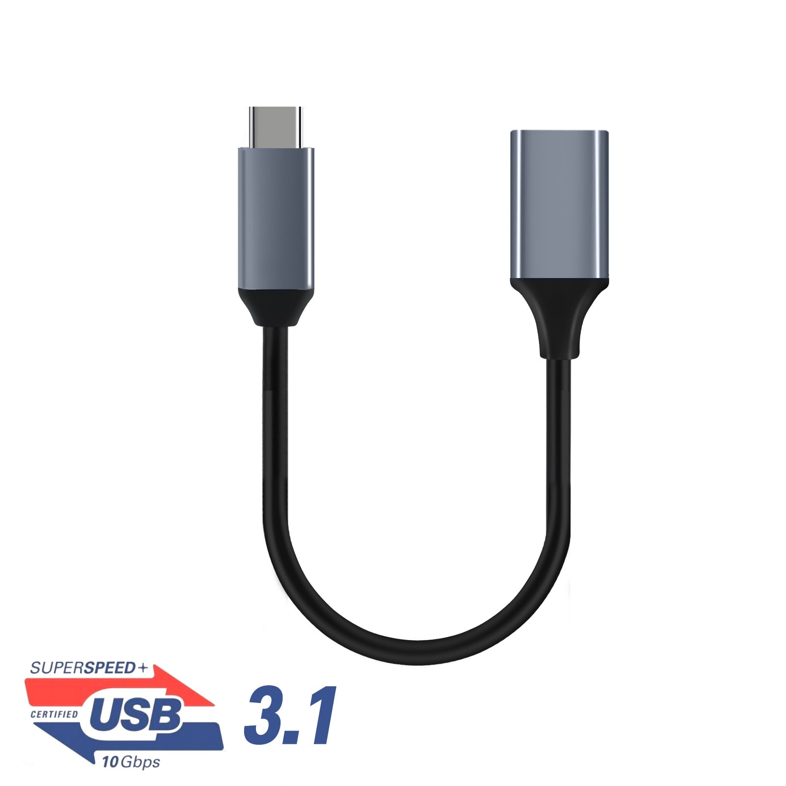 USB A Female to USB-C Male OTG Adapter Cable
