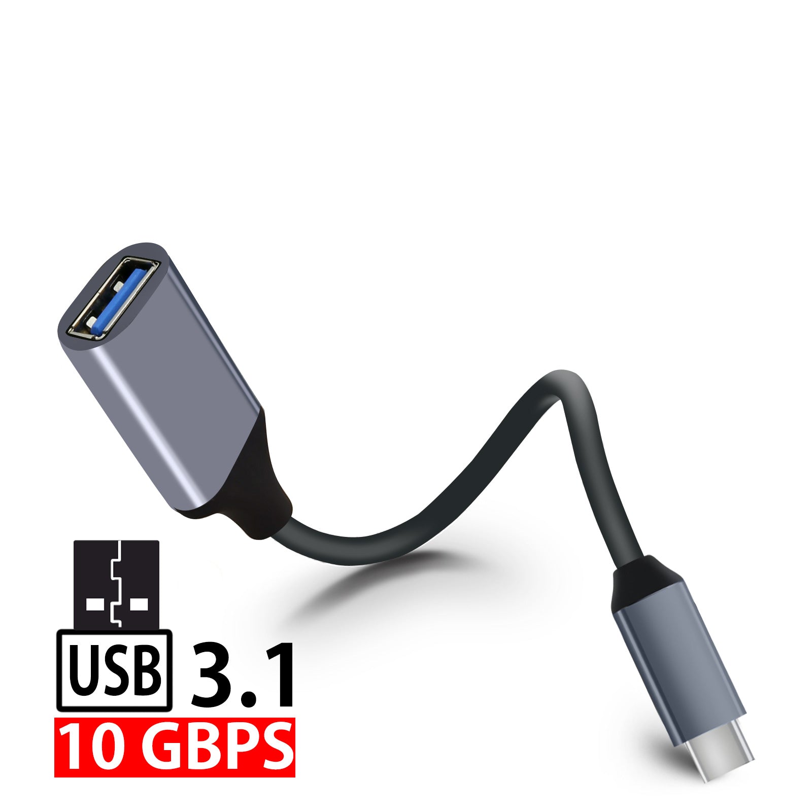 USB A Female to USB-C Male OTG Adapter Cable