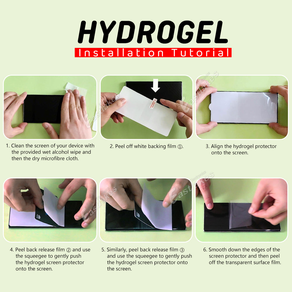 Hydrogel Screen Protector + Lens Protector Kit for Google Pixel Installation Instructions - Eastlakes Electronics