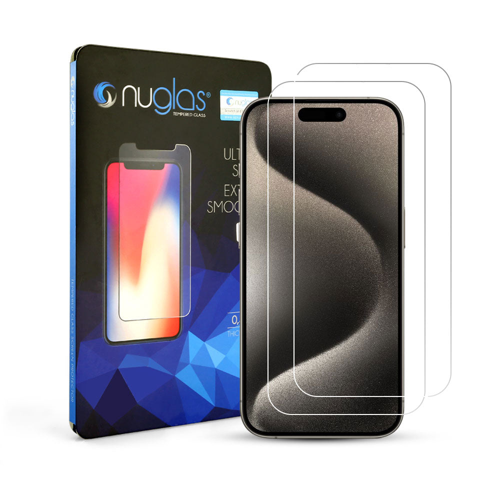 [2 Pack] NUGLAS Tempered Glass Screen Protector For Apple iPhone 15 - Eastlakes Electronics