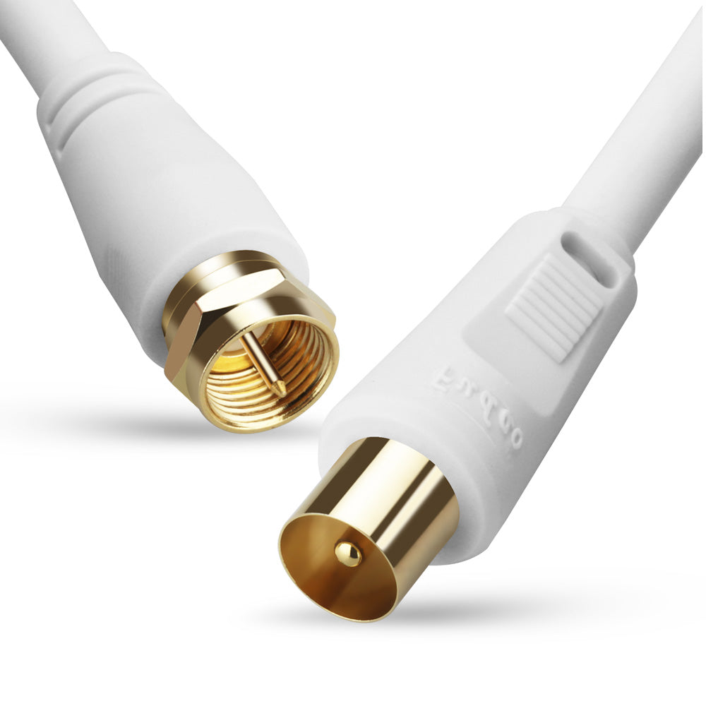 TV Antenna Cable PAL Male to F-Type Flylead Aerial Cord Coax Lead