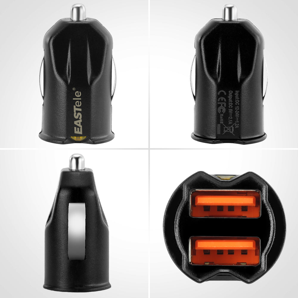 Black Universal Dual USB Car Charger Adapter - Eastlakes Electronics