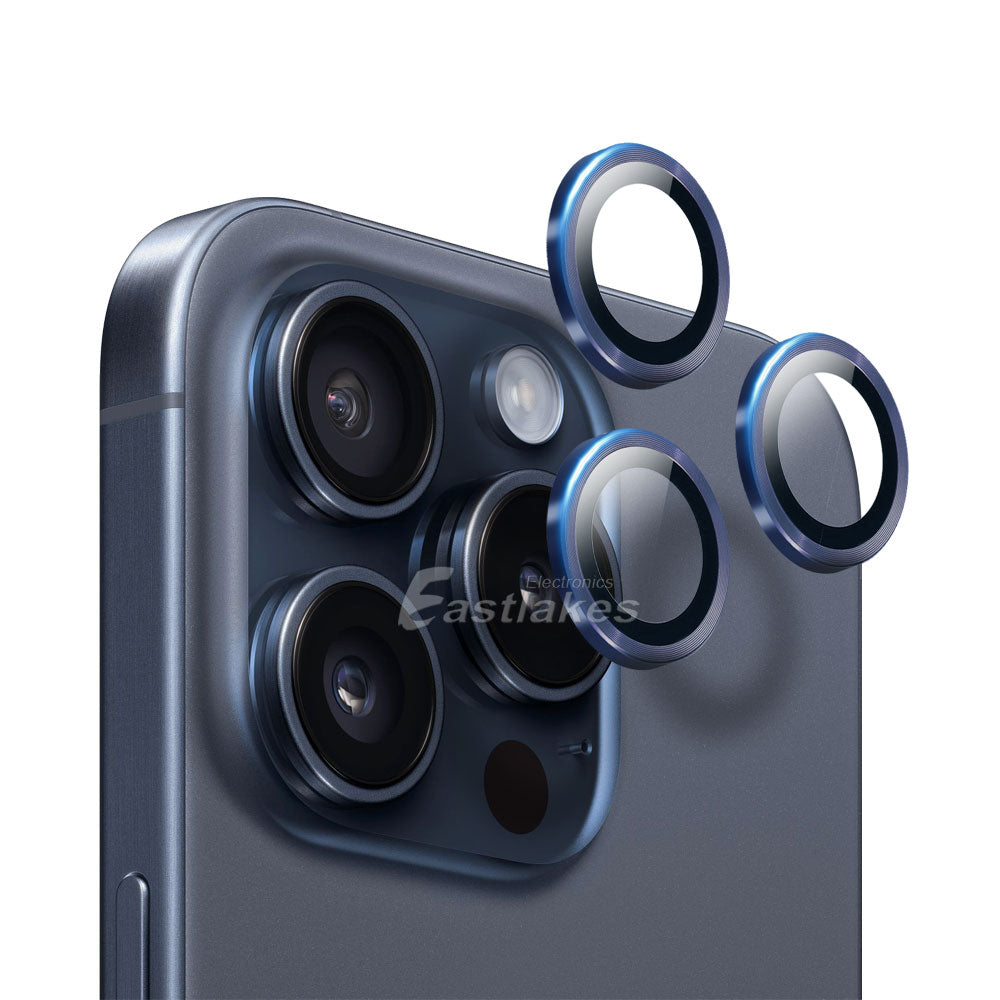 Apple iPhone 15 Series Metal Camera Lens Set Tempered Glass Protector - Eastlakes Electronics