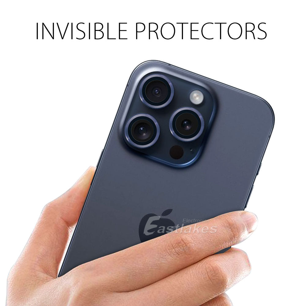 Apple iPhone 15 Series Metal Camera Lens Set Tempered Glass Protector - Eastlakes Electronics