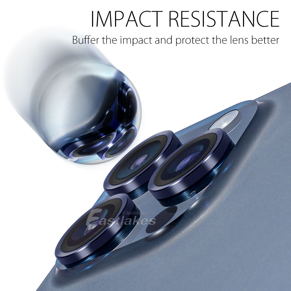 Apple iPhone 15 Series Metal Camera Lens Set Tempered Glass Protector