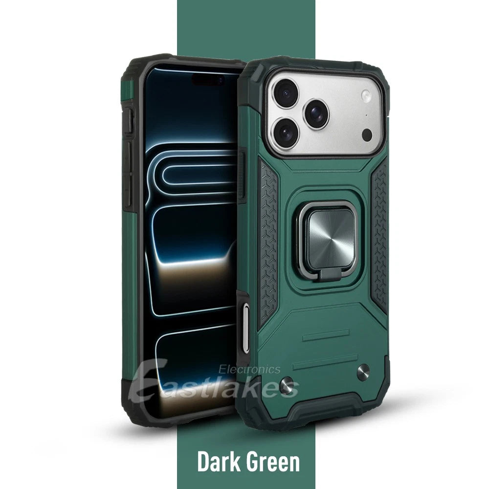 Apple iPhone 17 Pro Max Air Case Heavy Duty Magnetic Ring Holder Green