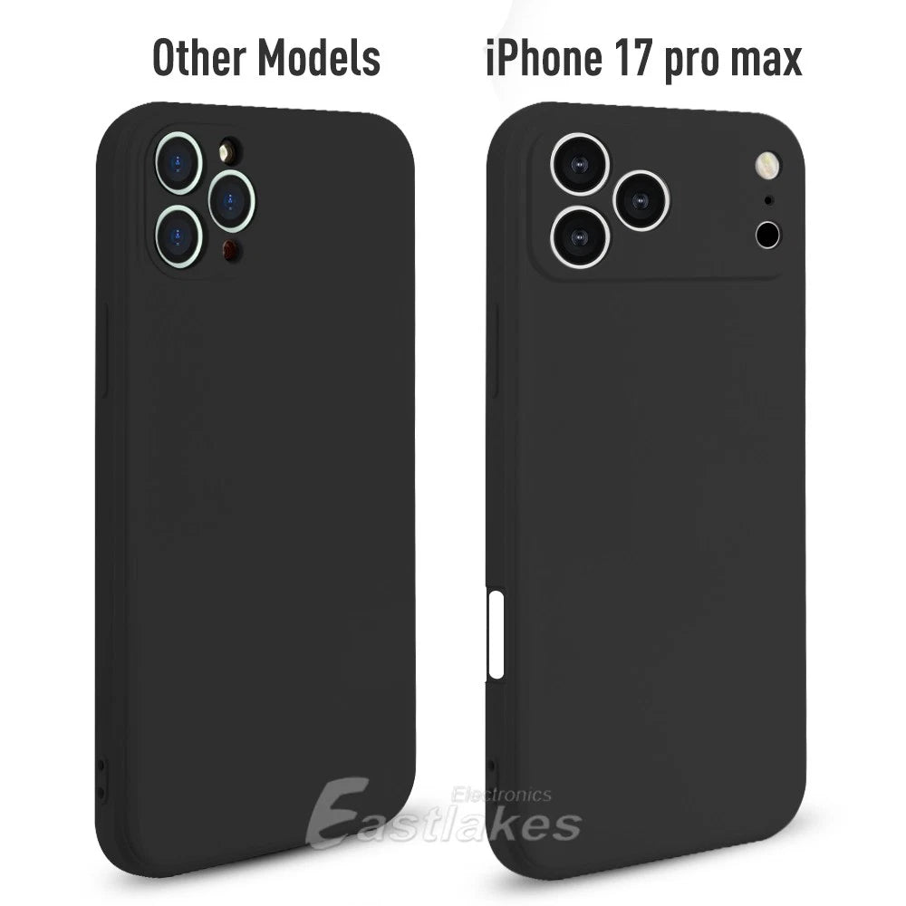 Silicone Case For Apple iPhone 17 Pro Max Air Camera Protection Black