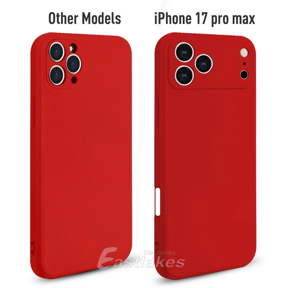 Silicone Case For Apple iPhone 17 Pro Max Air Camera Protection Red