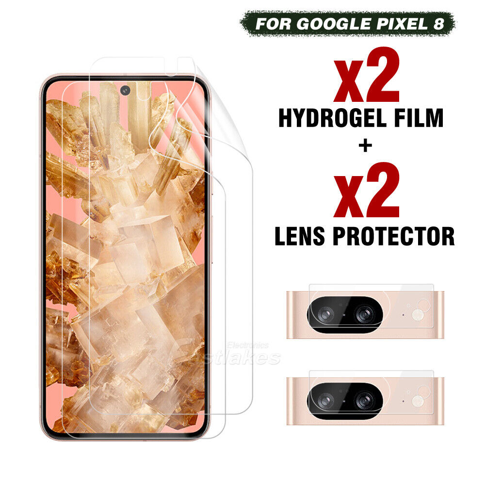 [4-in-1] Google Pixel Hydrogel Screen Protector + Lens Tempered Glass Kit