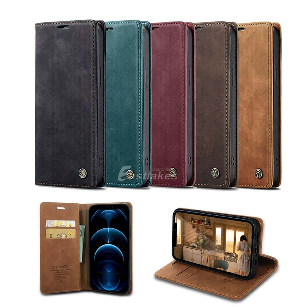 Retro Leather Wallet Card Case Cover For Apple iPhone 13 12 Pro Max mini - Eastlakes Electronics