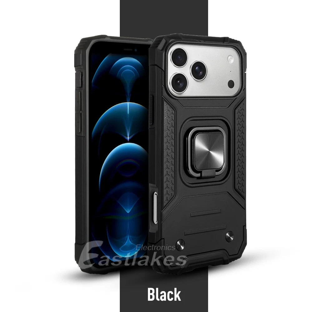 Apple iPhone 17 Pro Max Air Case Heavy Duty Magnetic Ring Holder Black