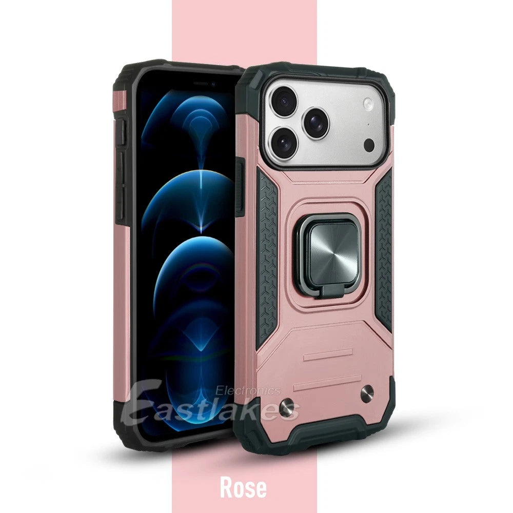 Apple iPhone 17 Pro Max Air Case Heavy Duty Magnetic Ring Holder Rose Pink Gold
