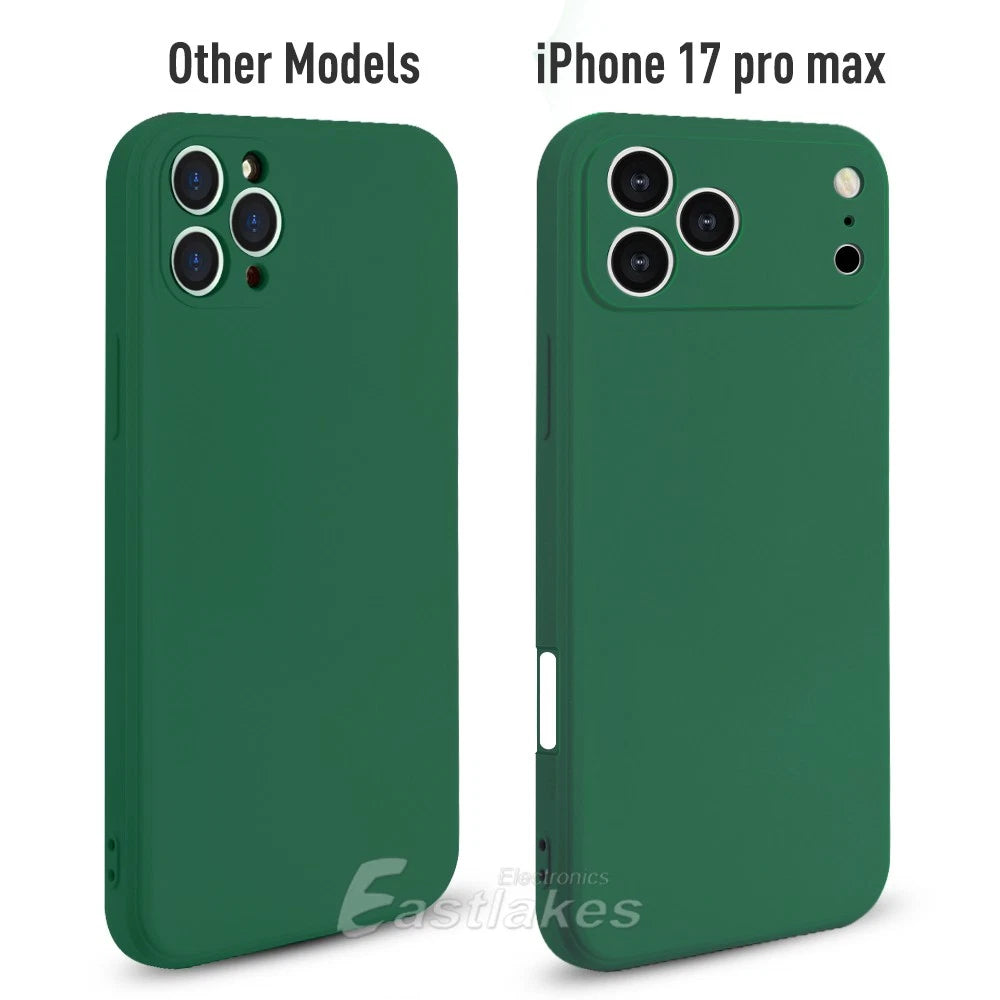 Silicone Case For Apple iPhone 17 Pro Max Air Camera Protection Green