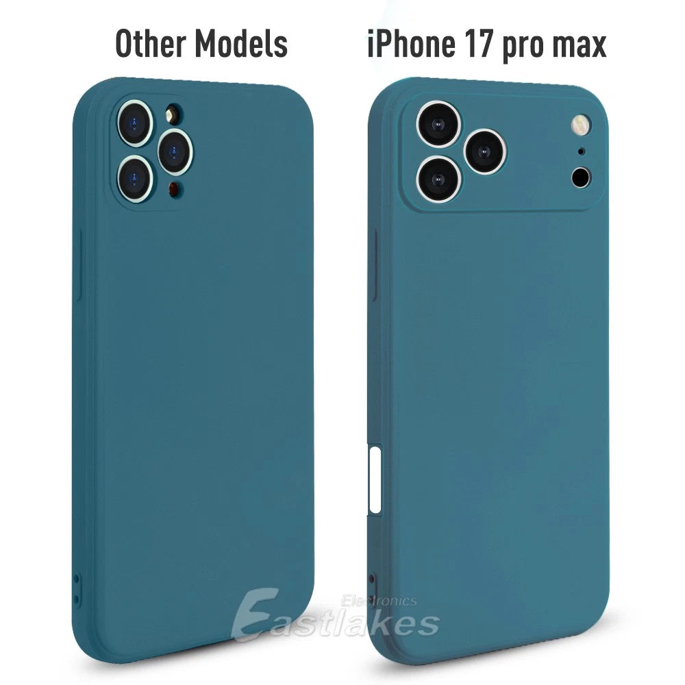 Silicone Case For Apple iPhone 17 Pro Max Air Camera Protection Dark Blue