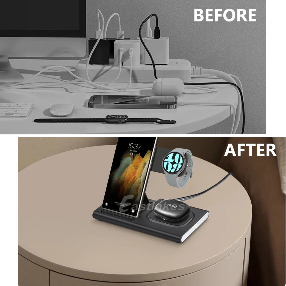 3-in-1 Wireless Charger Dock Charging Station For Samsung Galaxy