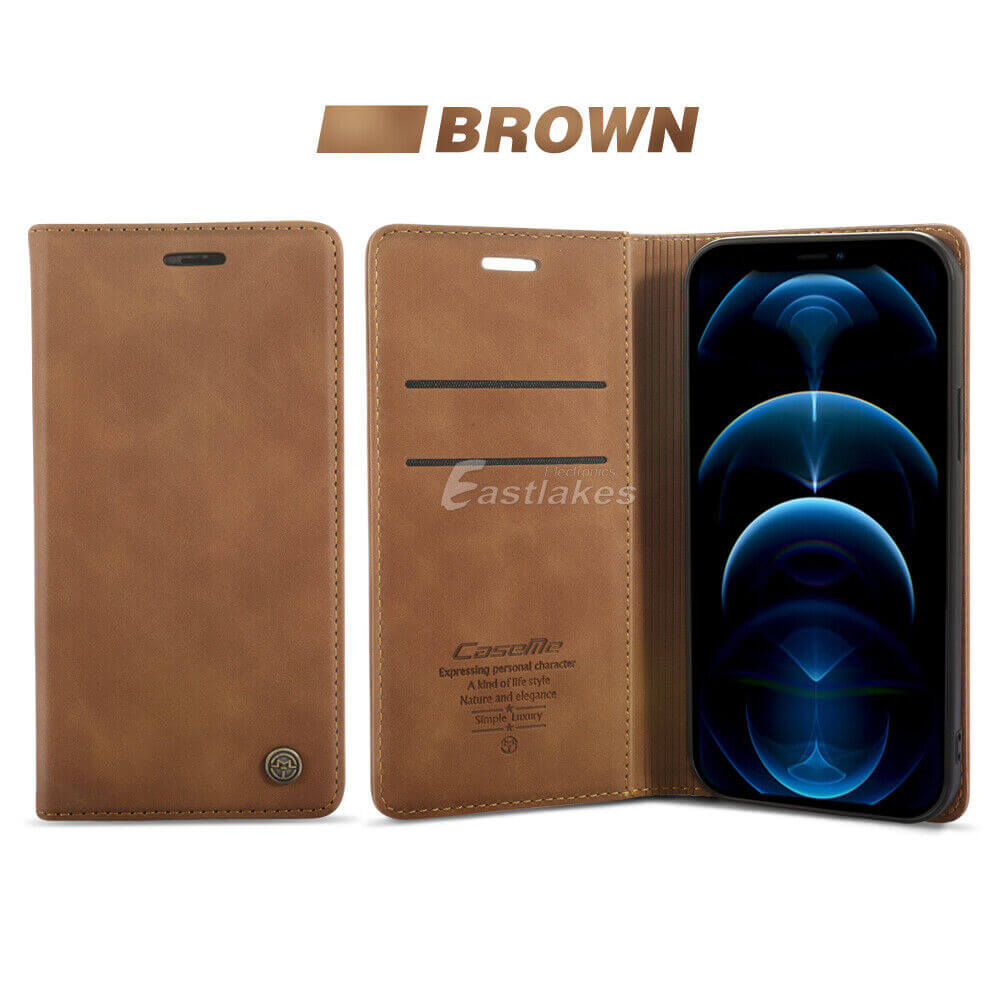 Retro Leather Flip Wallet Card Case Cover For Apple iPhone 15 14 13 12 Pro Max mini