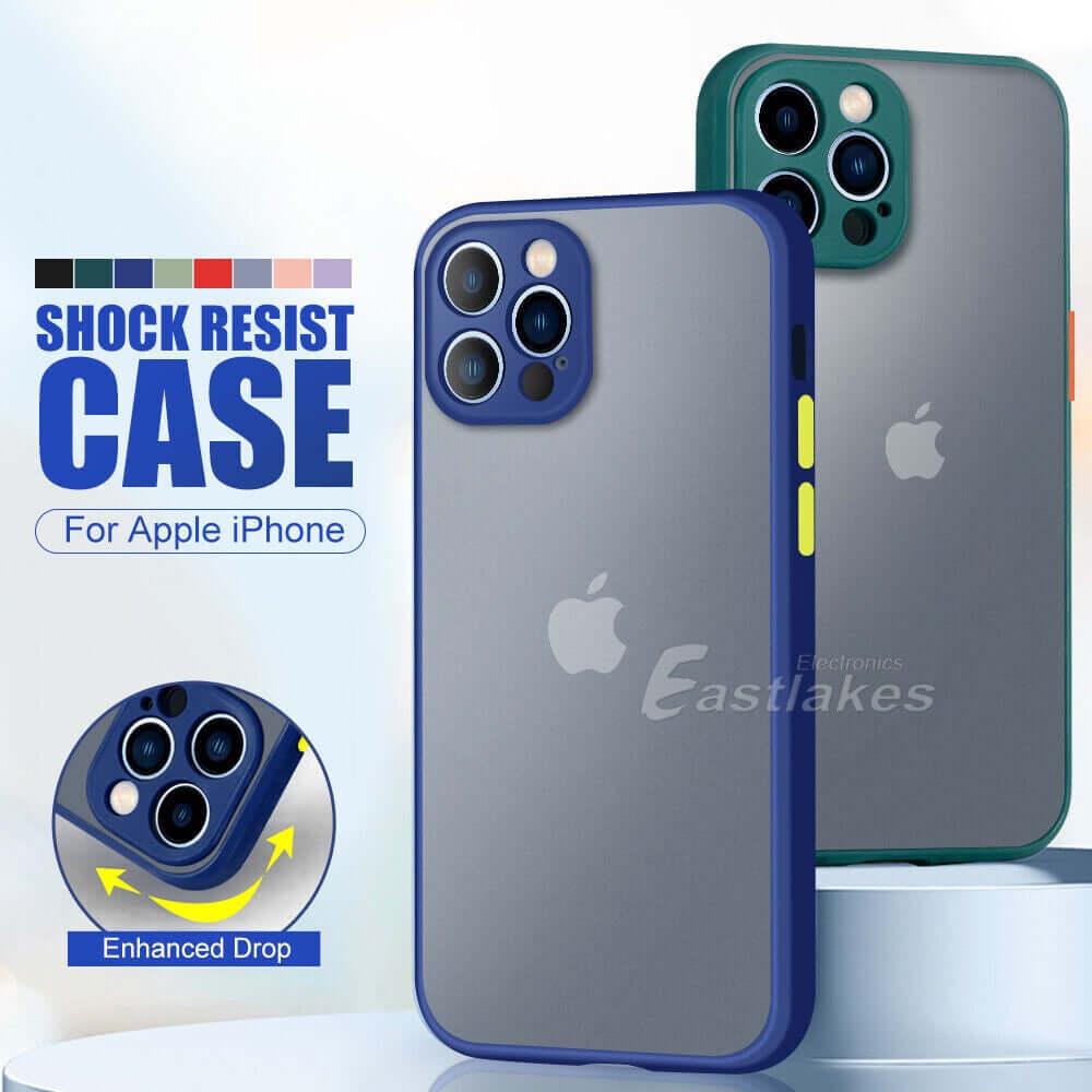 Matte Bumper Silicone Case for iPhone 14 13 12 Pro Max Plus mini - Eastlakes Electronics