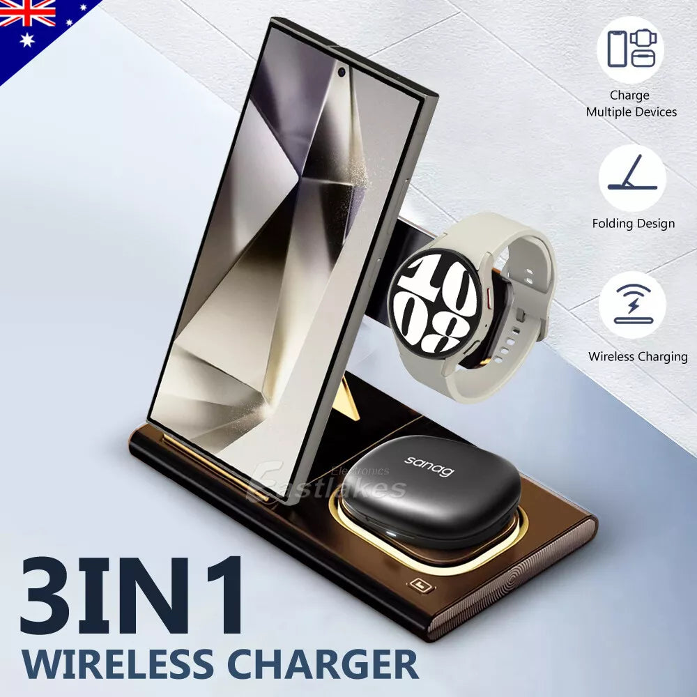 3-in-1 Wireless Charger Dock Charging Station For Samsung Galaxy