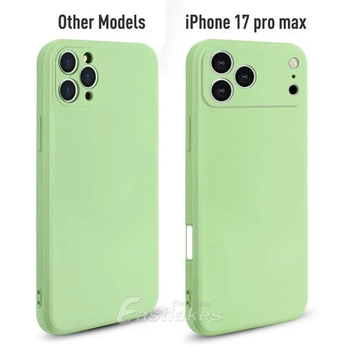 Silicone Case For Apple iPhone 17 Pro Max Air Camera Protection Light Green