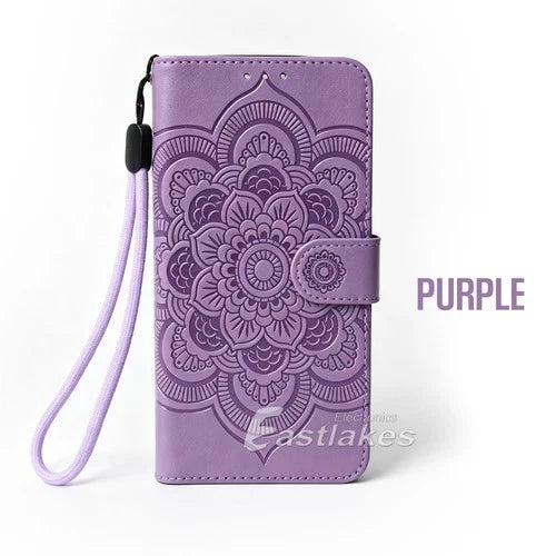 iPhone 18 Pro Series Floral Lace Embossed Leather Flip Wallet Case
