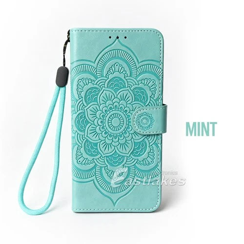 iPhone 18 Pro Series Floral Lace Embossed Leather Flip Wallet Case