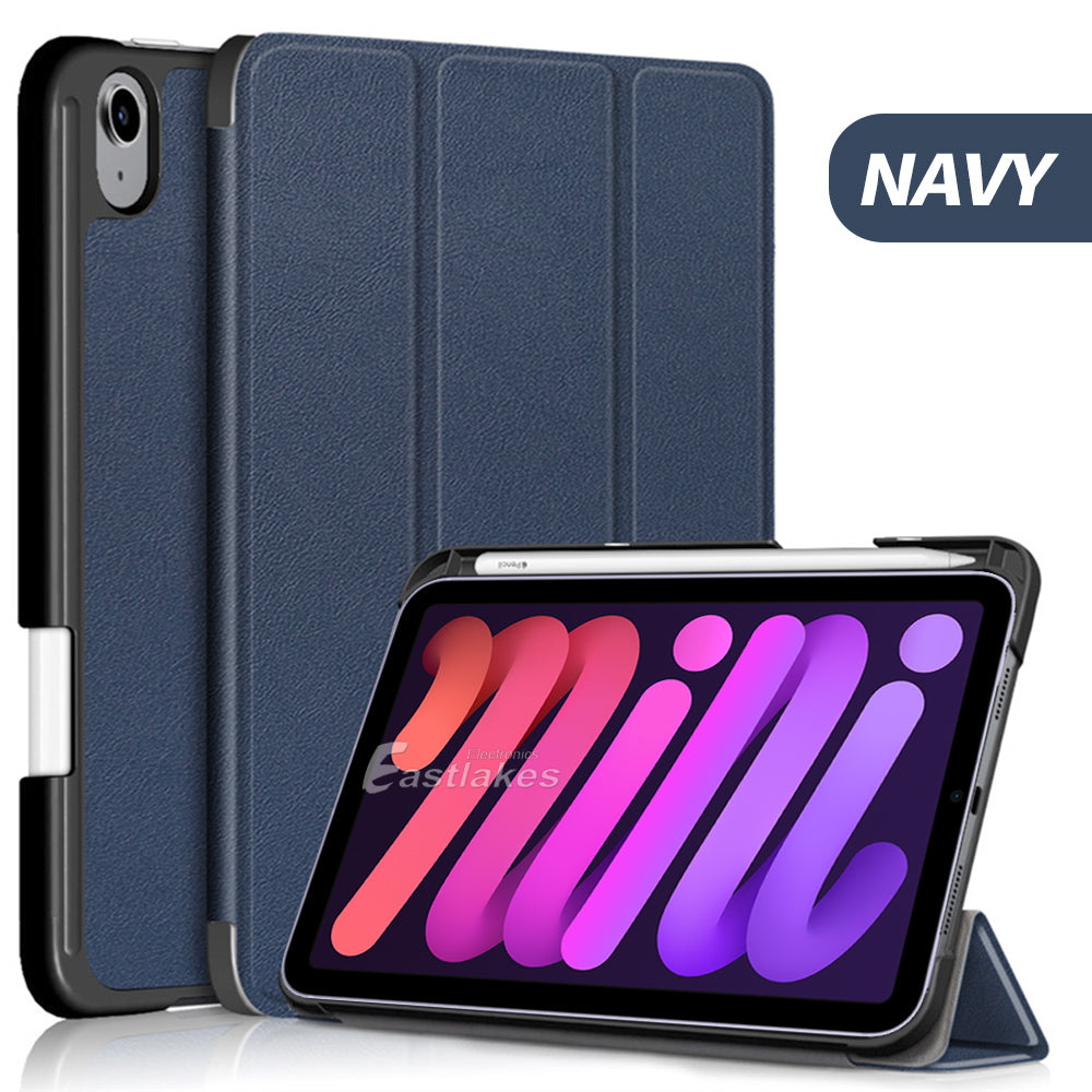 Leather Folio Smart Case For Apple iPad mini 6 - Eastlakes Electronics