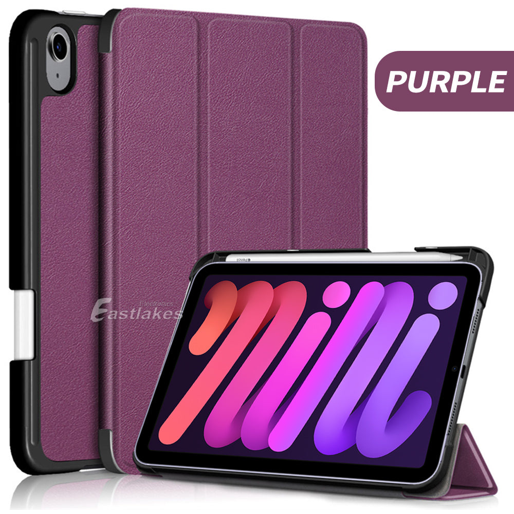 Leather Folio Smart Case For Apple iPad mini 6 - Eastlakes Electronics