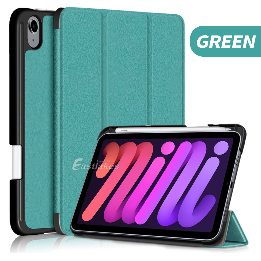 Leather Folio Smart Case For Apple iPad mini 6 - Eastlakes Electronics