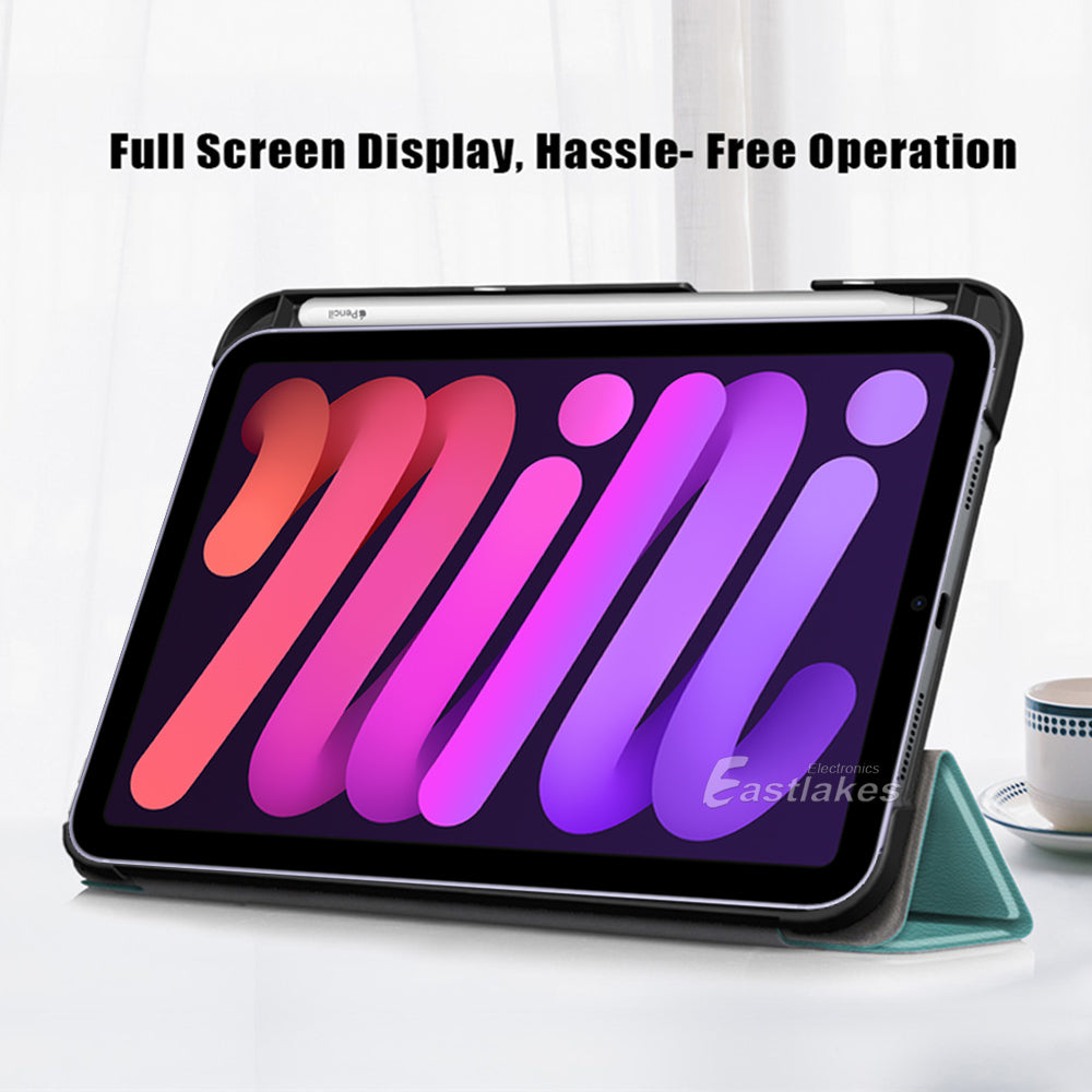 Leather Folio Smart Case For Apple iPad mini 6 - Eastlakes Electronics