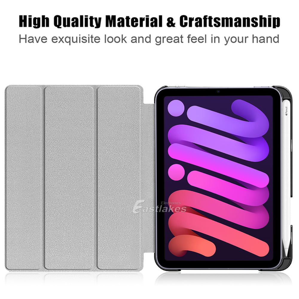 Leather Folio Smart Case For Apple iPad mini 6 - Eastlakes Electronics