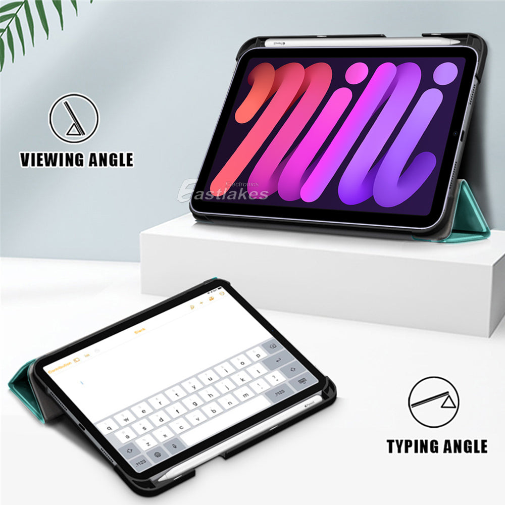 Leather Folio Smart Case For Apple iPad mini 6 - Eastlakes Electronics