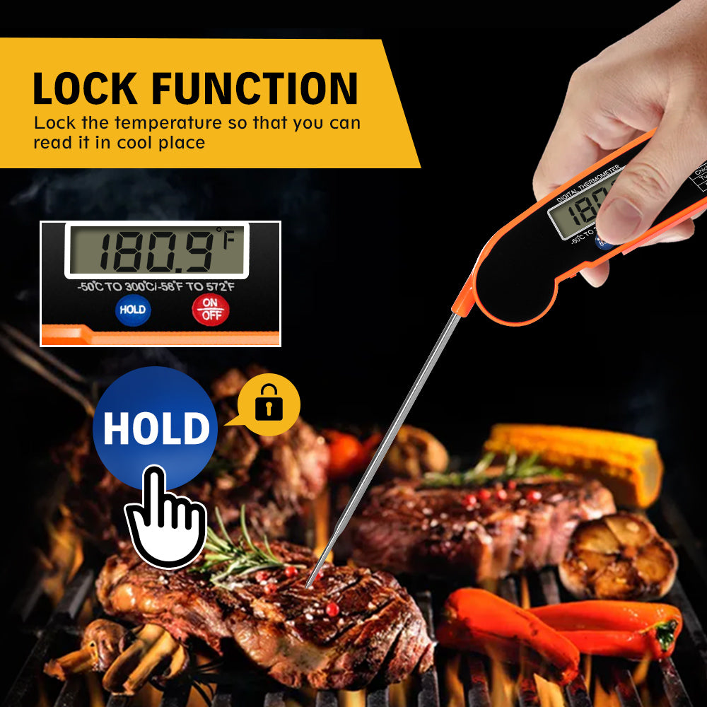 Foldable Digital Kitchen Food Probe Thermometer - Eastlakes Electronics
