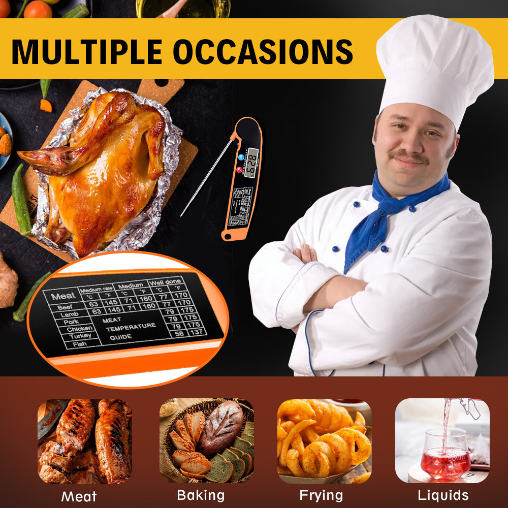 Foldable Digital Kitchen Food Probe Thermometer - Eastlakes Electronics