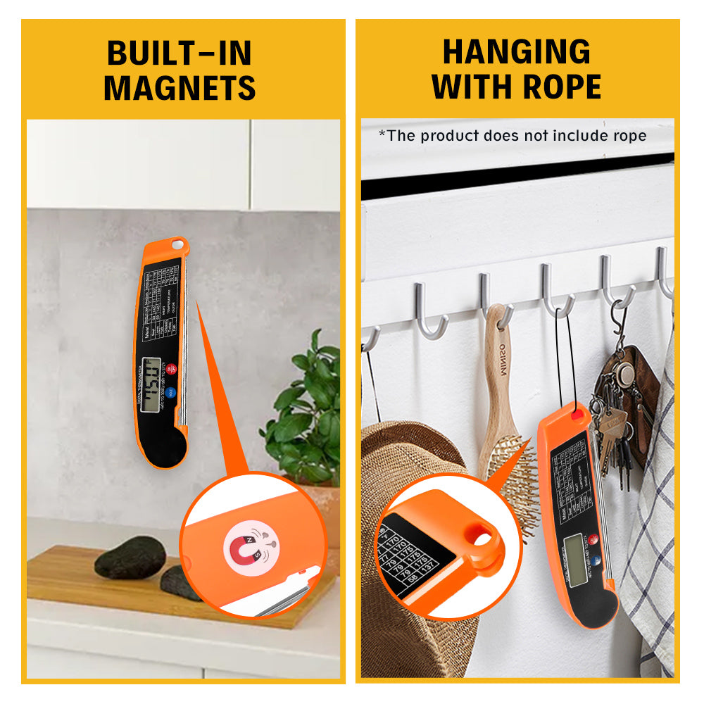 Foldable Digital Kitchen Food Probe Thermometer - Eastlakes Electronics