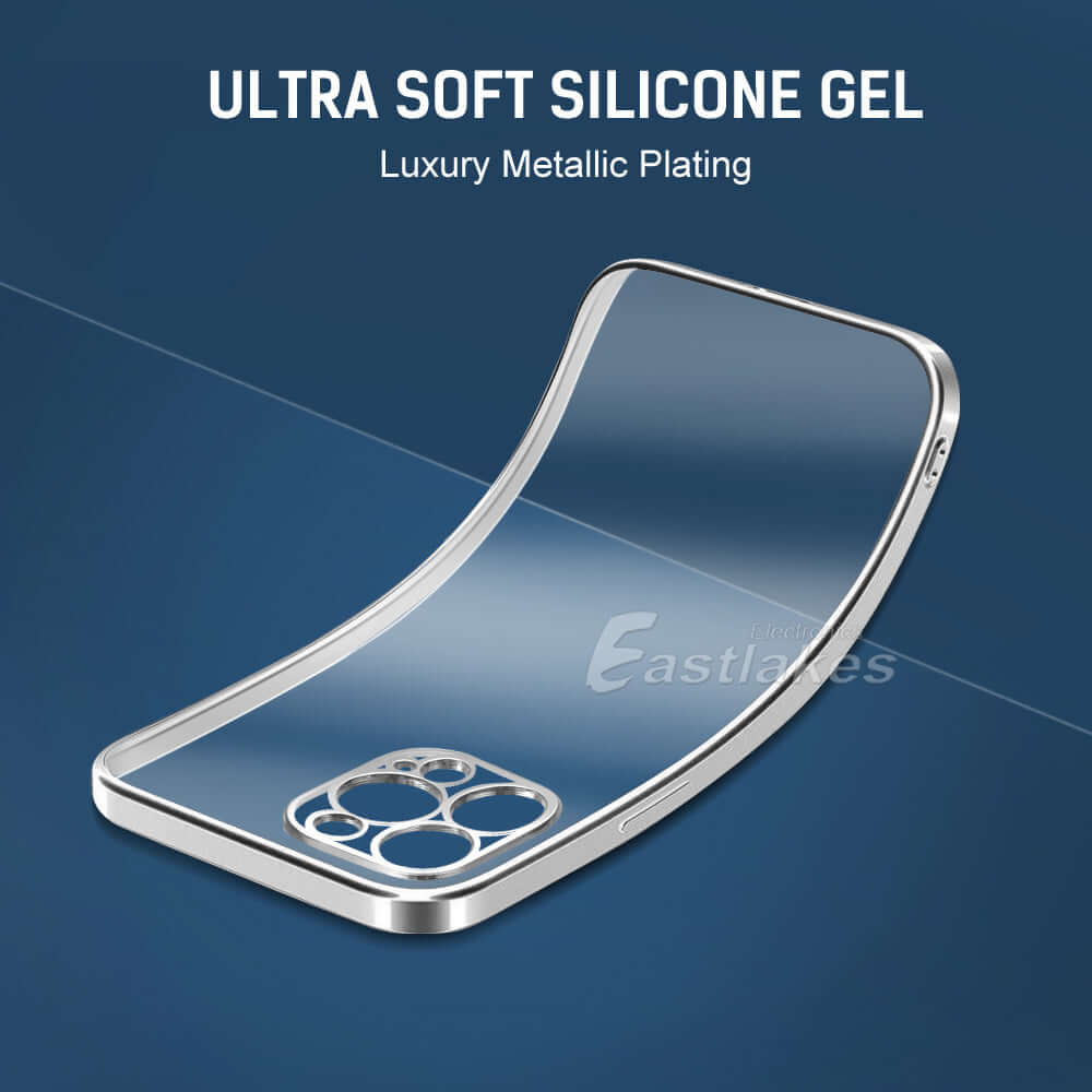 Metallic Bumper Silicone Case For Apple iPhone 14 13 11 Pro Max - Eastlakes Electronics