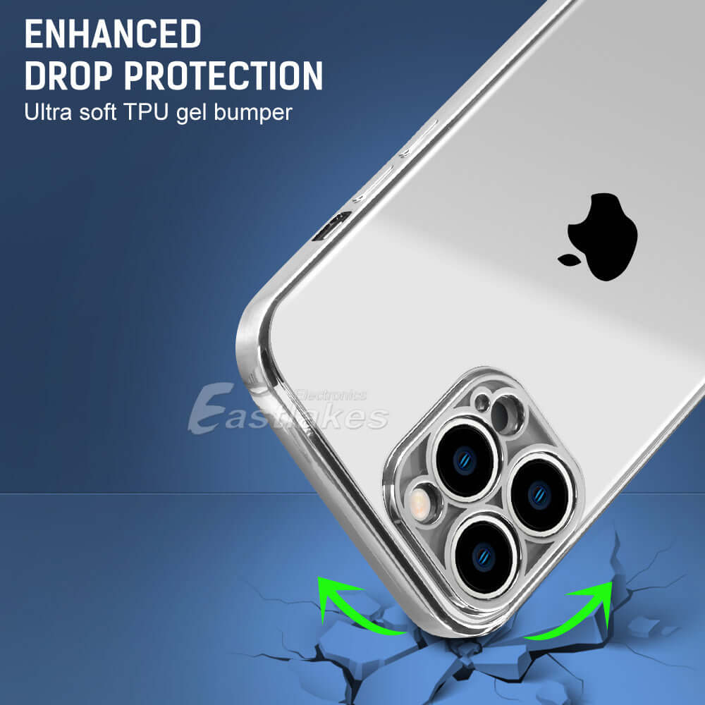 Metallic Bumper Silicone Case For Apple iPhone 14 13 11 Pro Max - Eastlakes Electronics